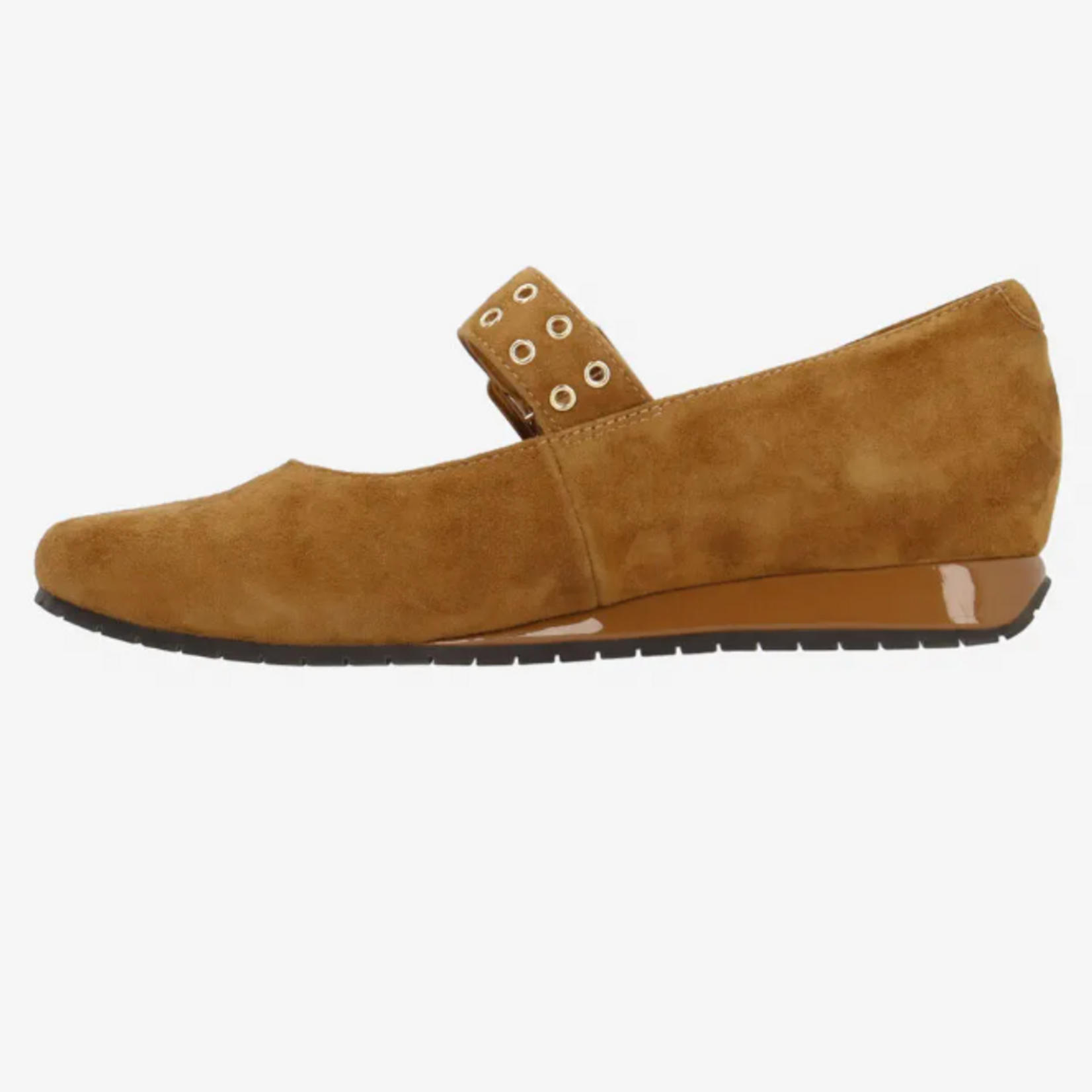 L'AMOUR DES PIEDS TANZY BROWN LEATHER MARY JANE PUMPS