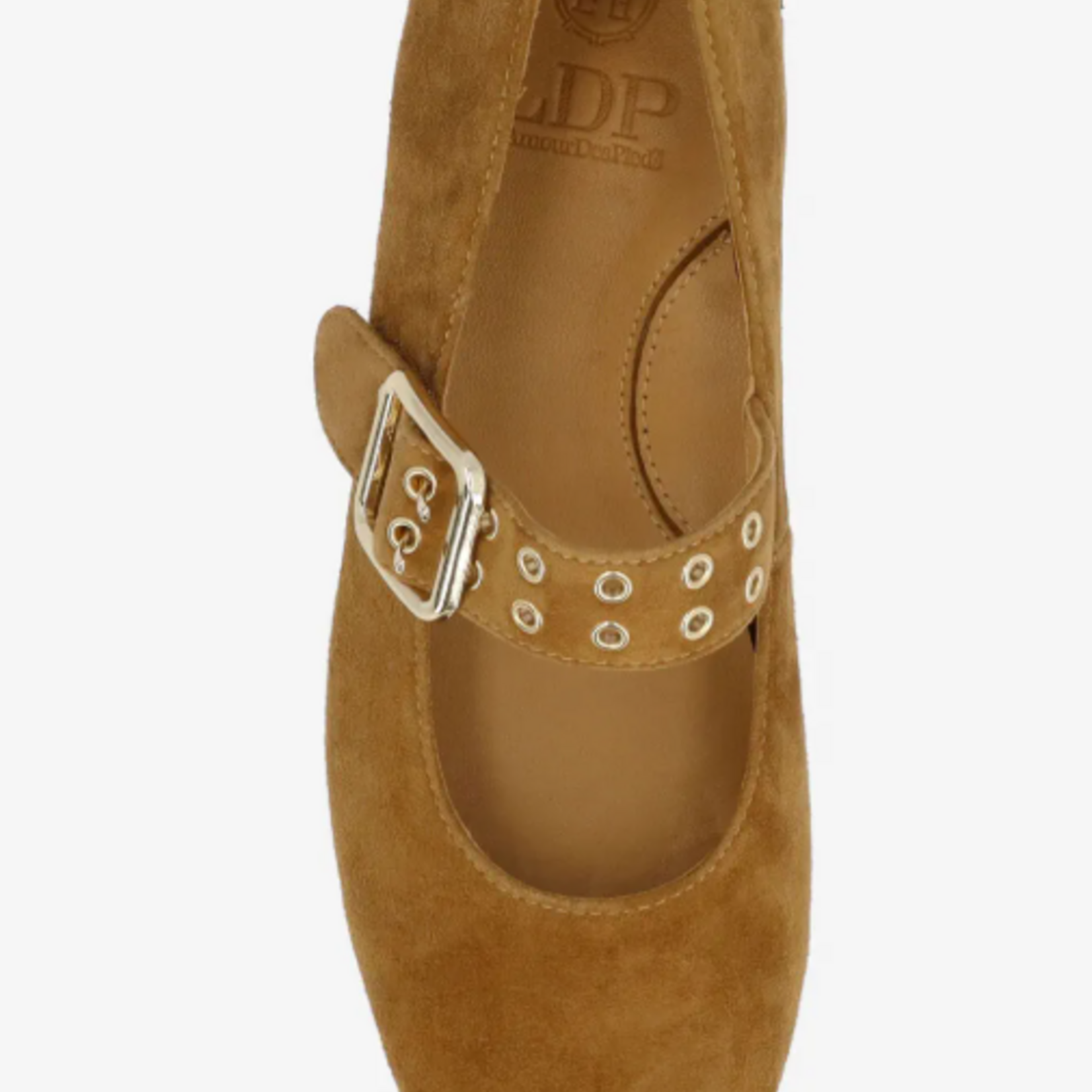 L'AMOUR DES PIEDS TANZY BROWN LEATHER MARY JANE PUMPS