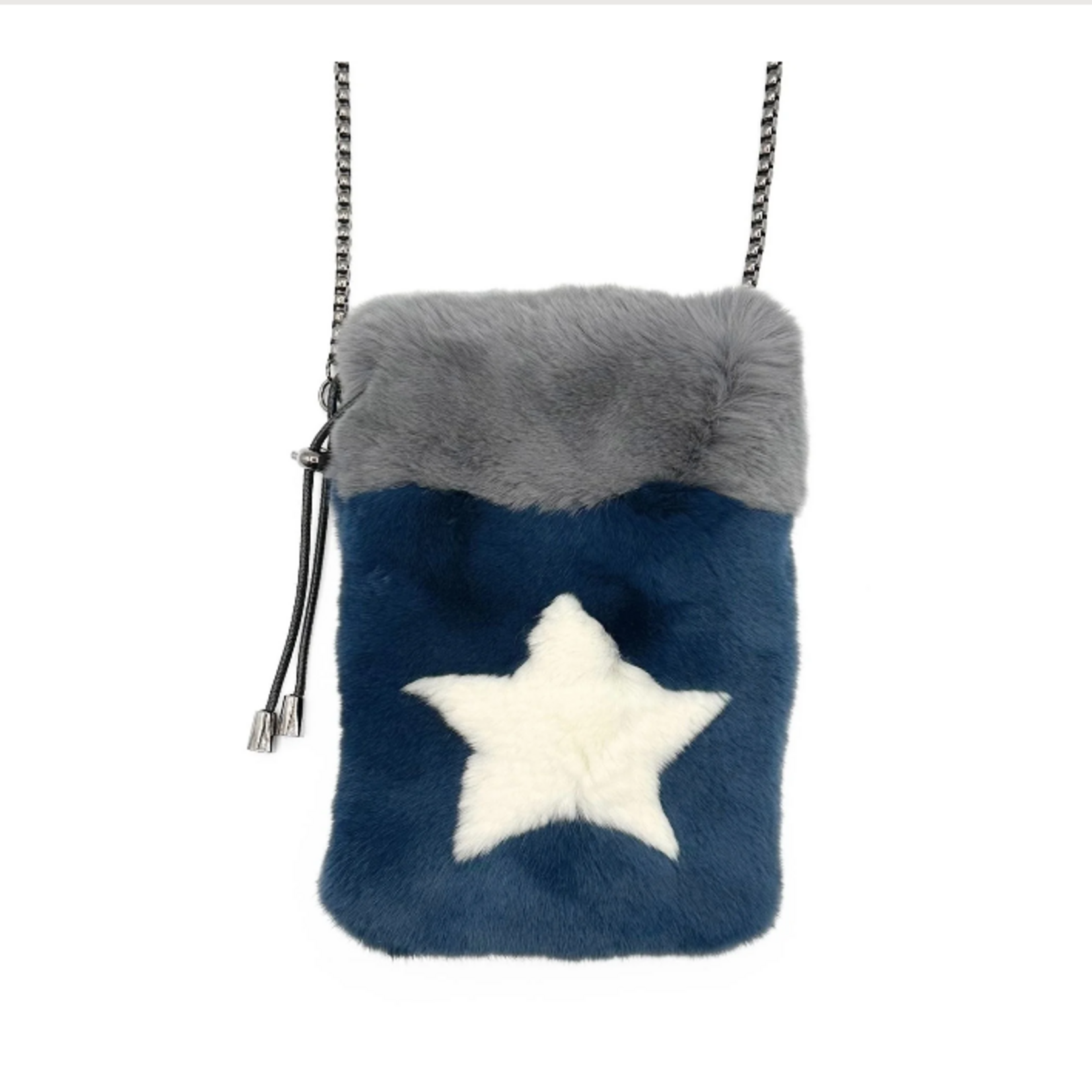 LINDA RICHARDS LUXURY GENUINE REX RABBIT FUR MOBILE CROSSBODY