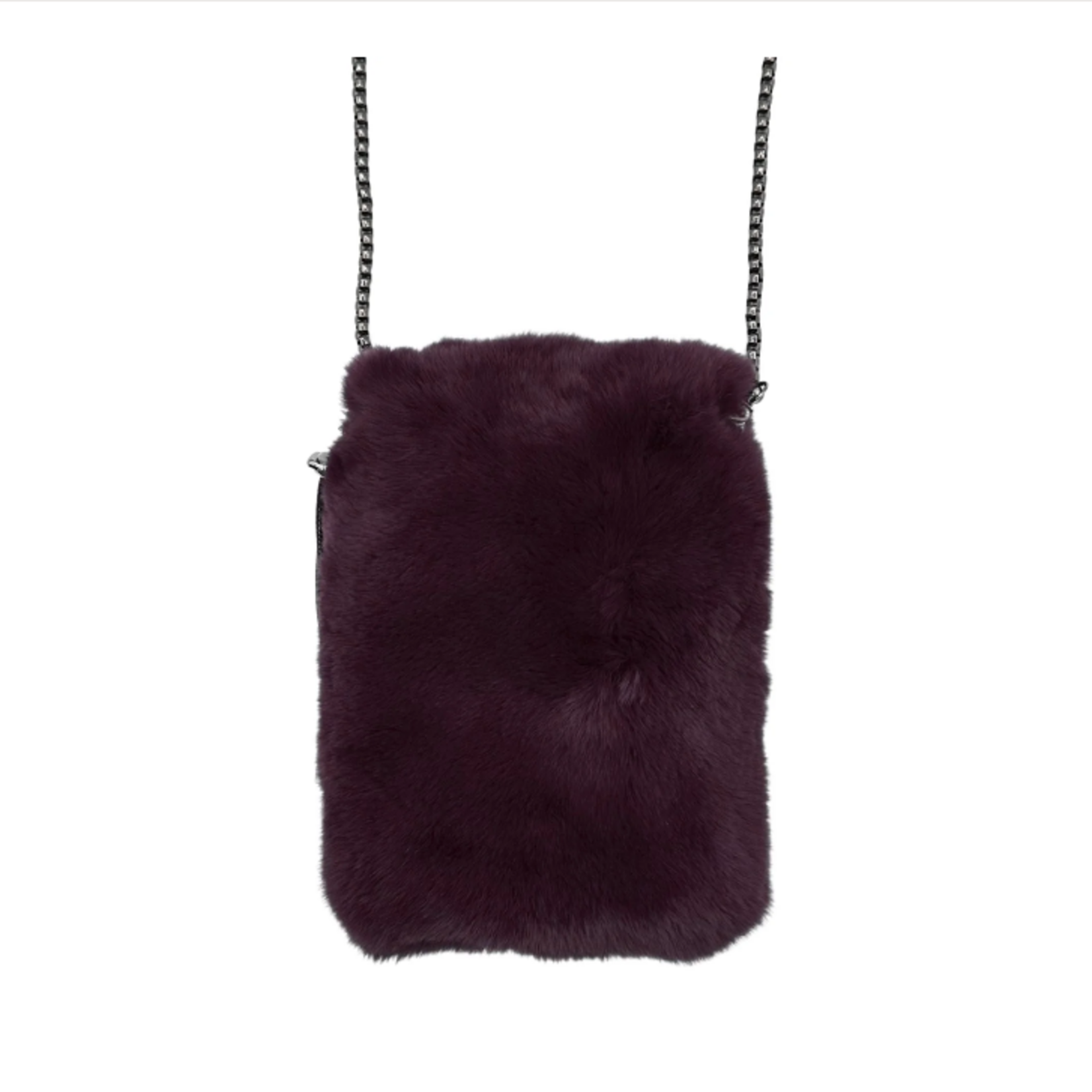 LUXURY GENUINE REX RABBIT FUR MOBILE CROSSBODY
