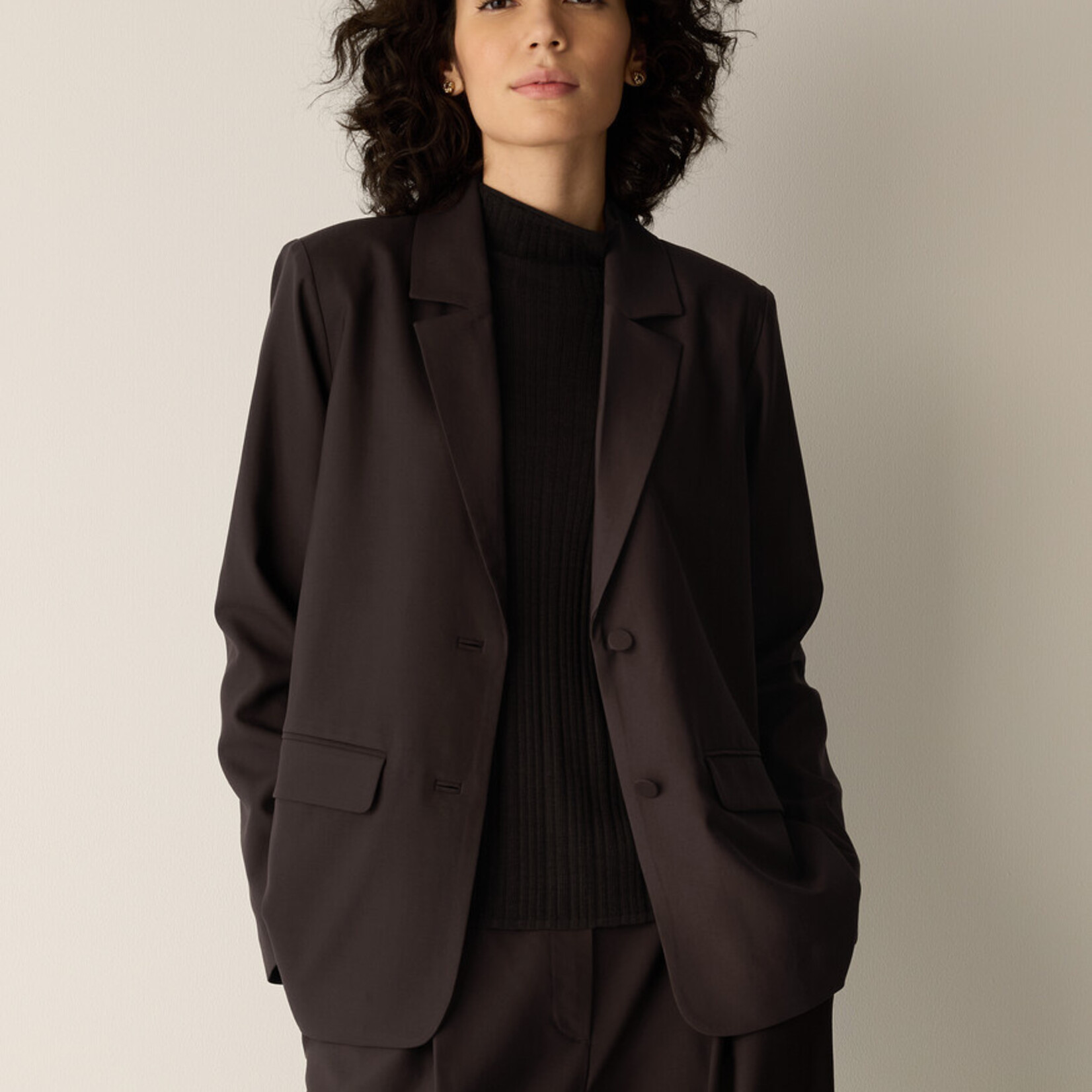 EILEEN FISHER SEASONLESS WOOL LONG BLAZER