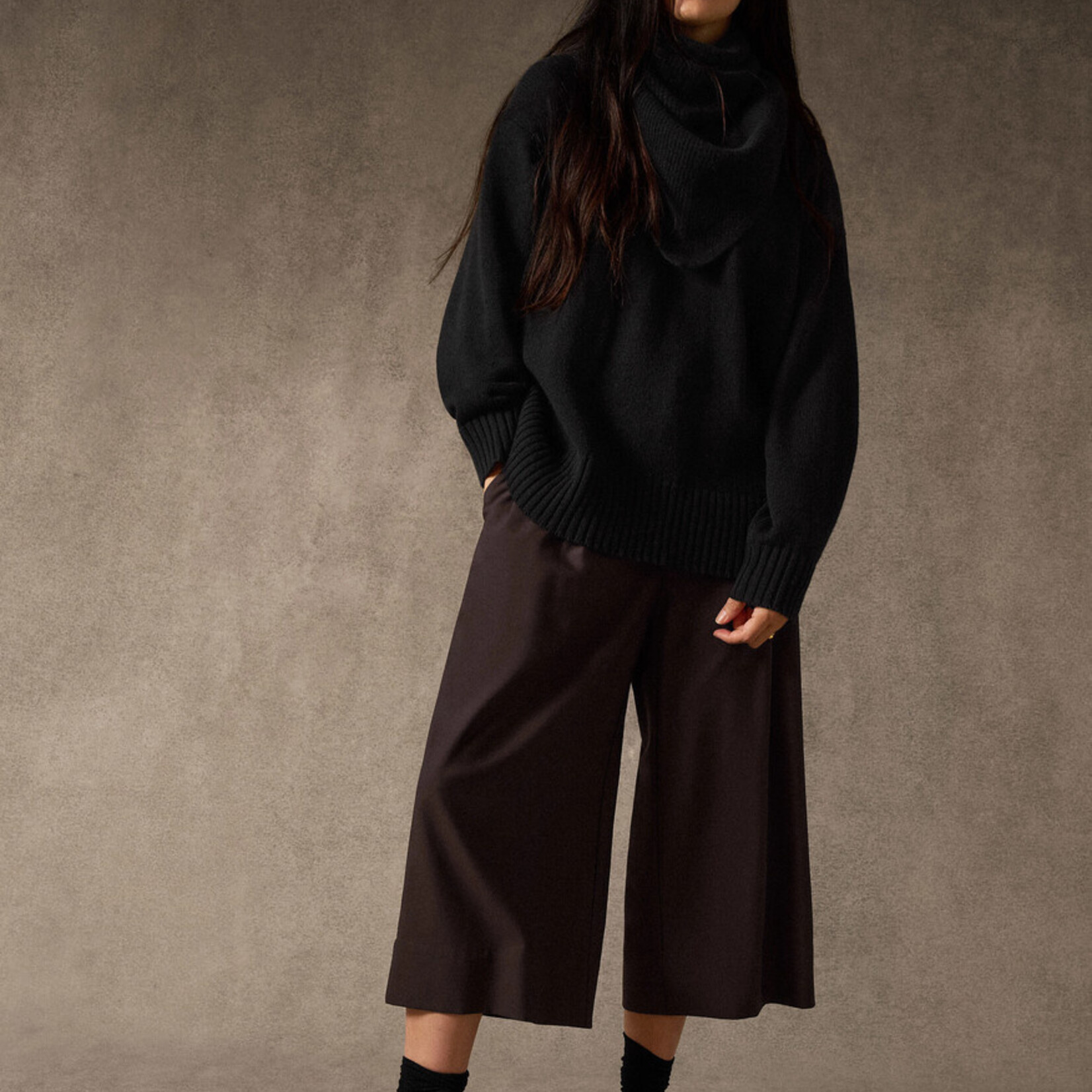 EILEEN FISHER SEASONLESS WOOL PLEATED CULOTTE PANT