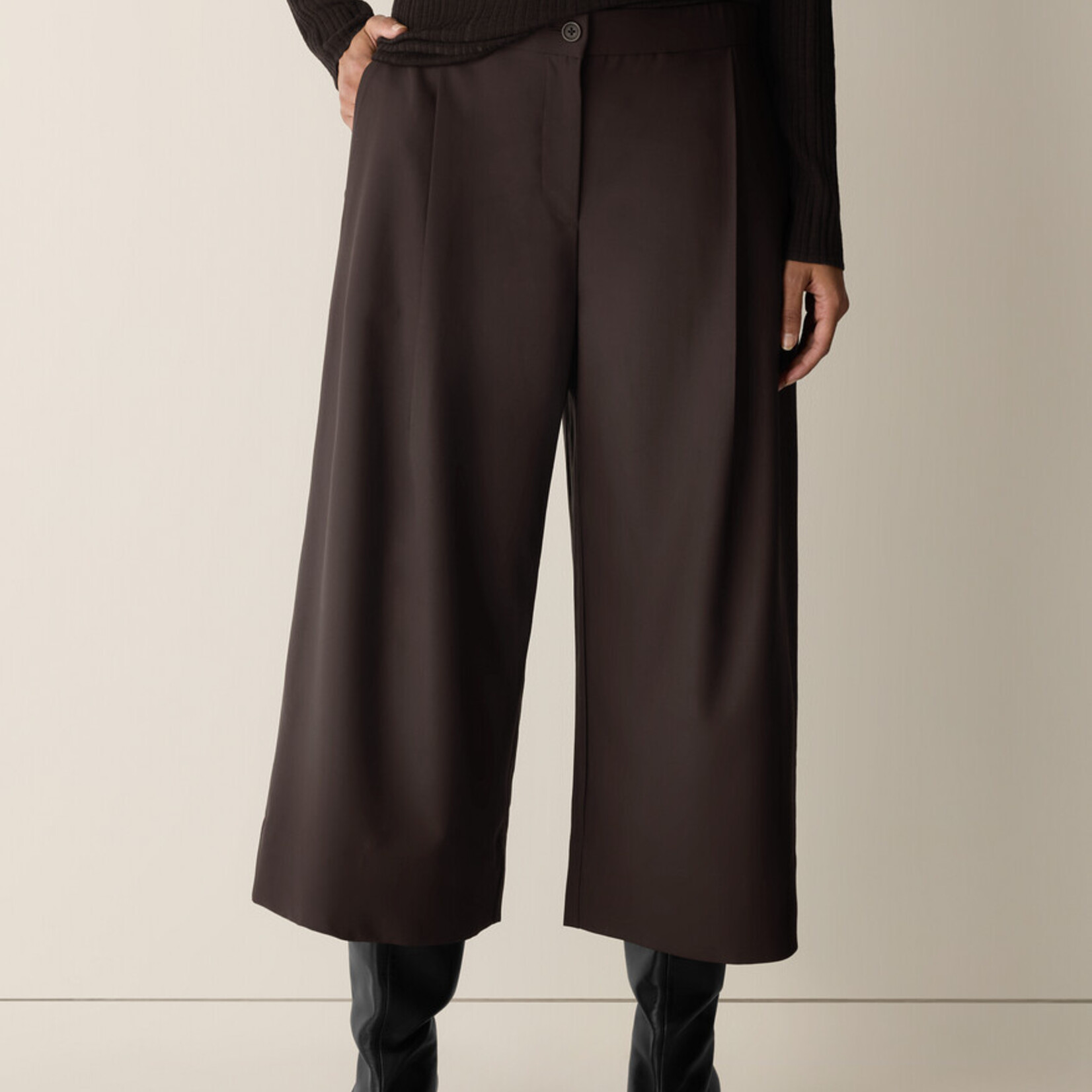 EILEEN FISHER SEASONLESS WOOL PLEATED CULOTTE PANT