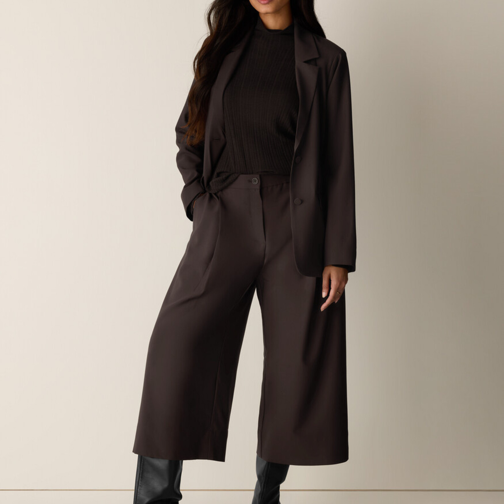 EILEEN FISHER SEASONLESS WOOL PLEATED CULOTTE PANT