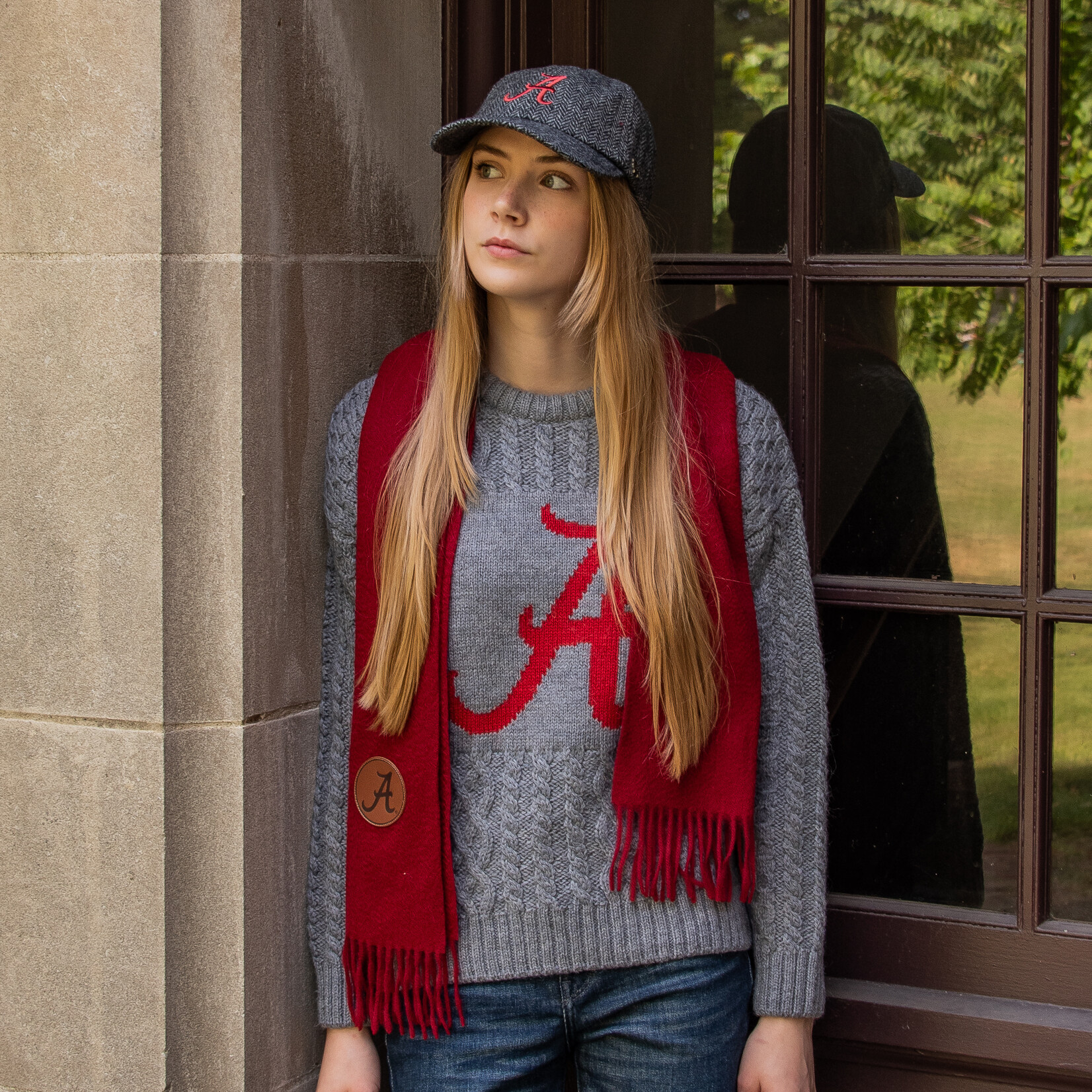 COLLEGIATE KNITWEAR ALABAMA CRIMSON CASHMERE SCARF