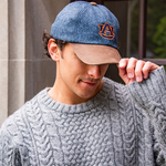 COLLEGIATE KNITWEAR AUBURN UNIVERSITY WOOL BASEBALL CAP WITH LEATHER BILL