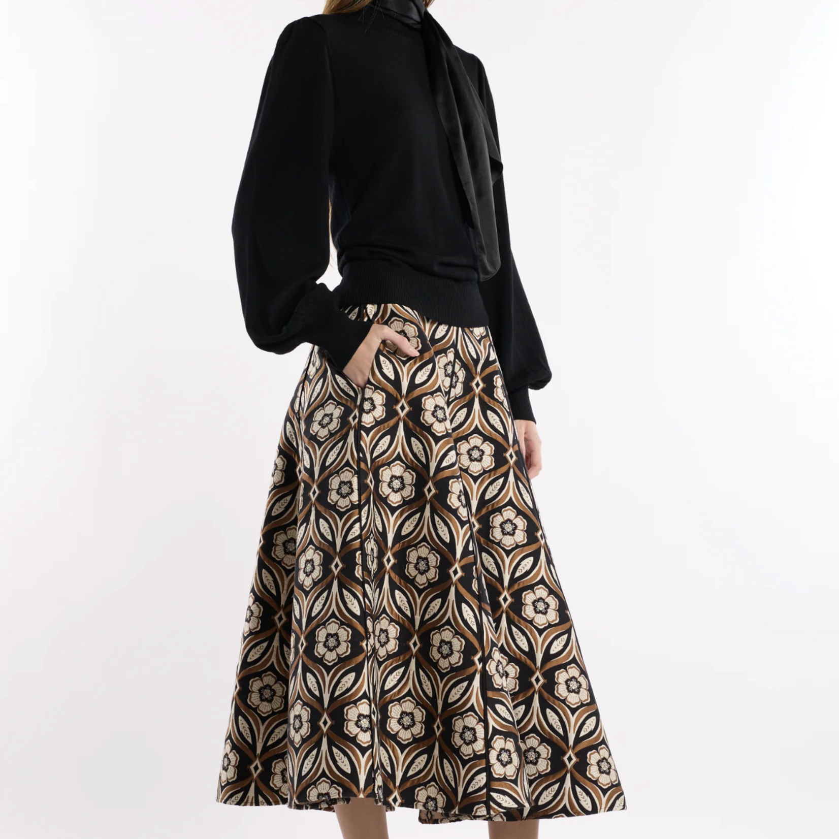 CHRISTY LYNN NATE SKIRT - PETALUMA BLACK
