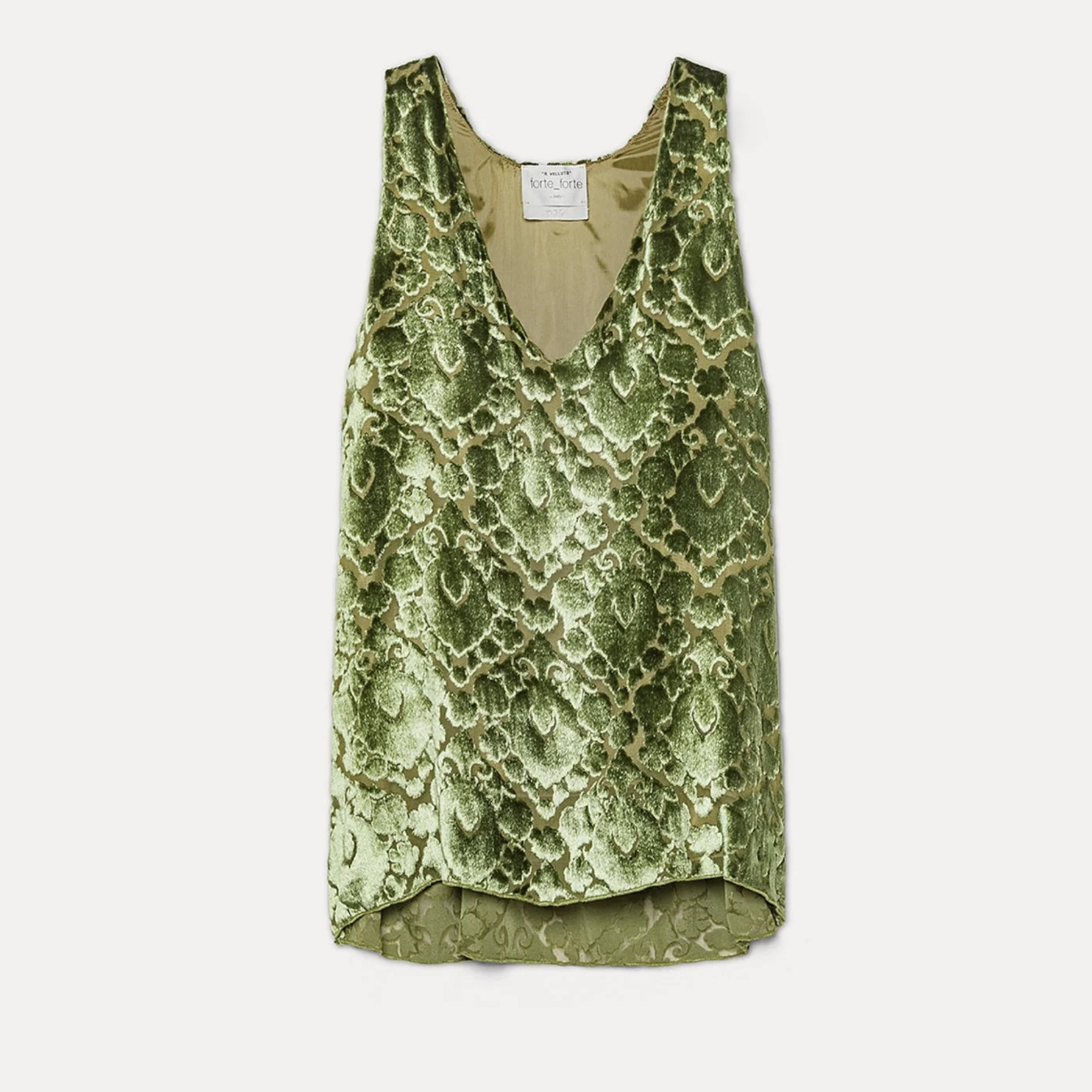 FORTE FORTE FLORAL BURNOUT VELVET LEAF TOP