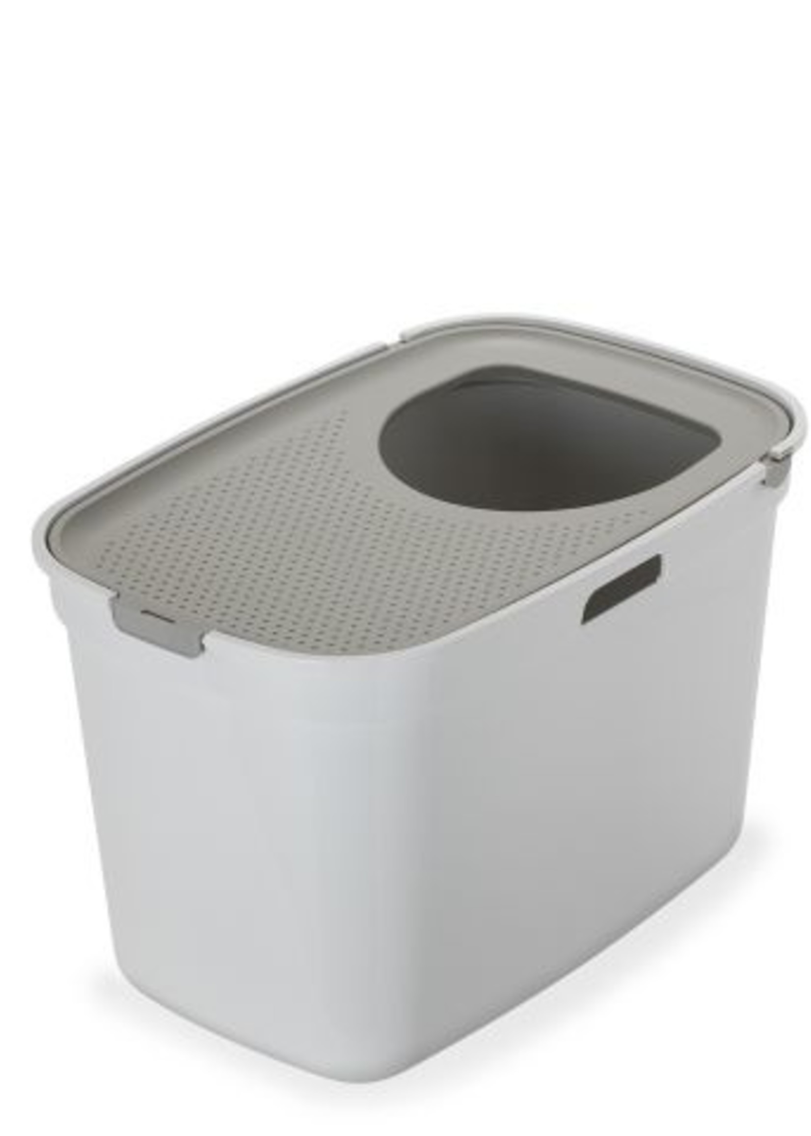 Moderna® Top Cat Closed Litter Box White & Warm Grey