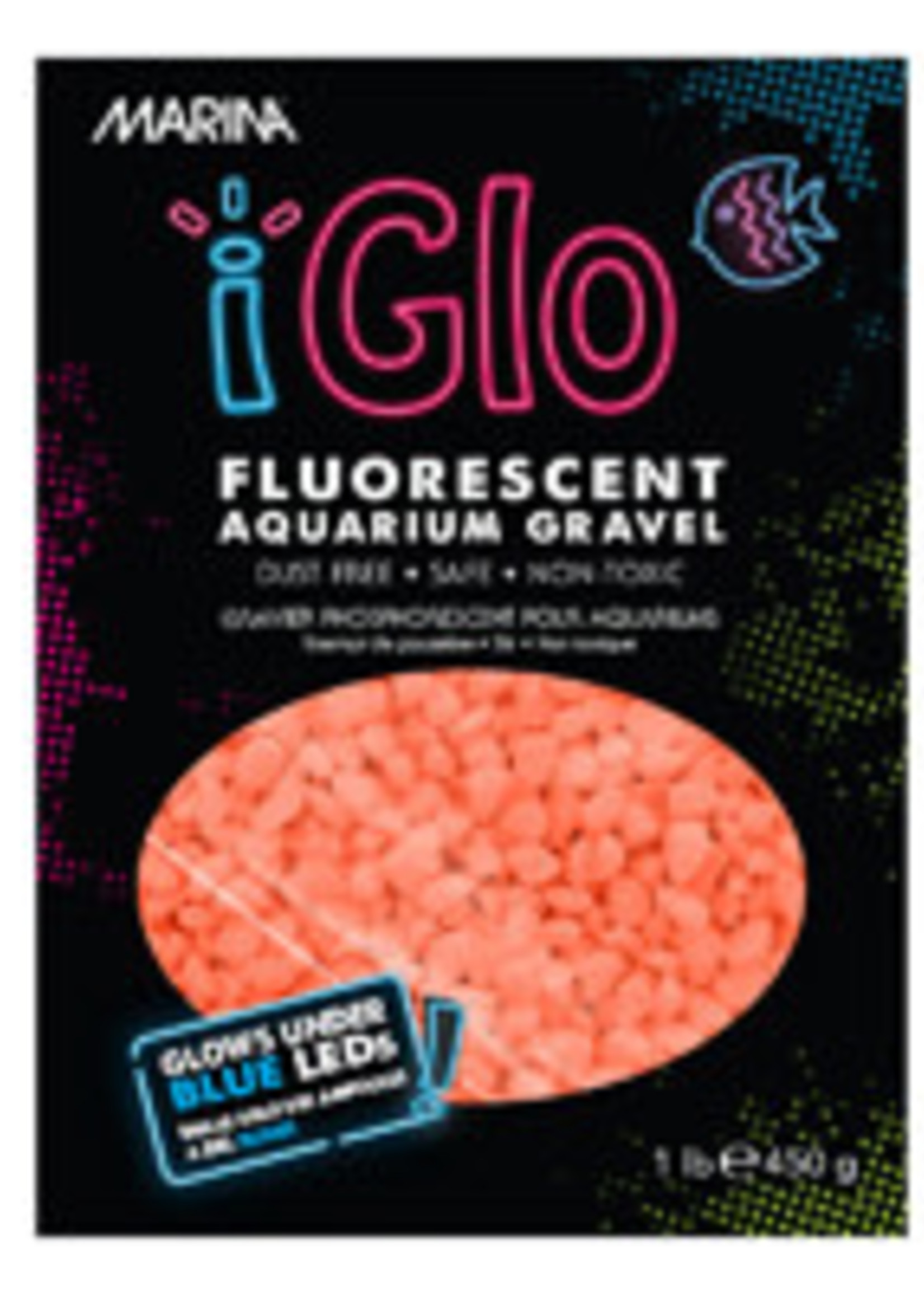 Marina® iGlo Fluorescent Gravel Orange 1lb