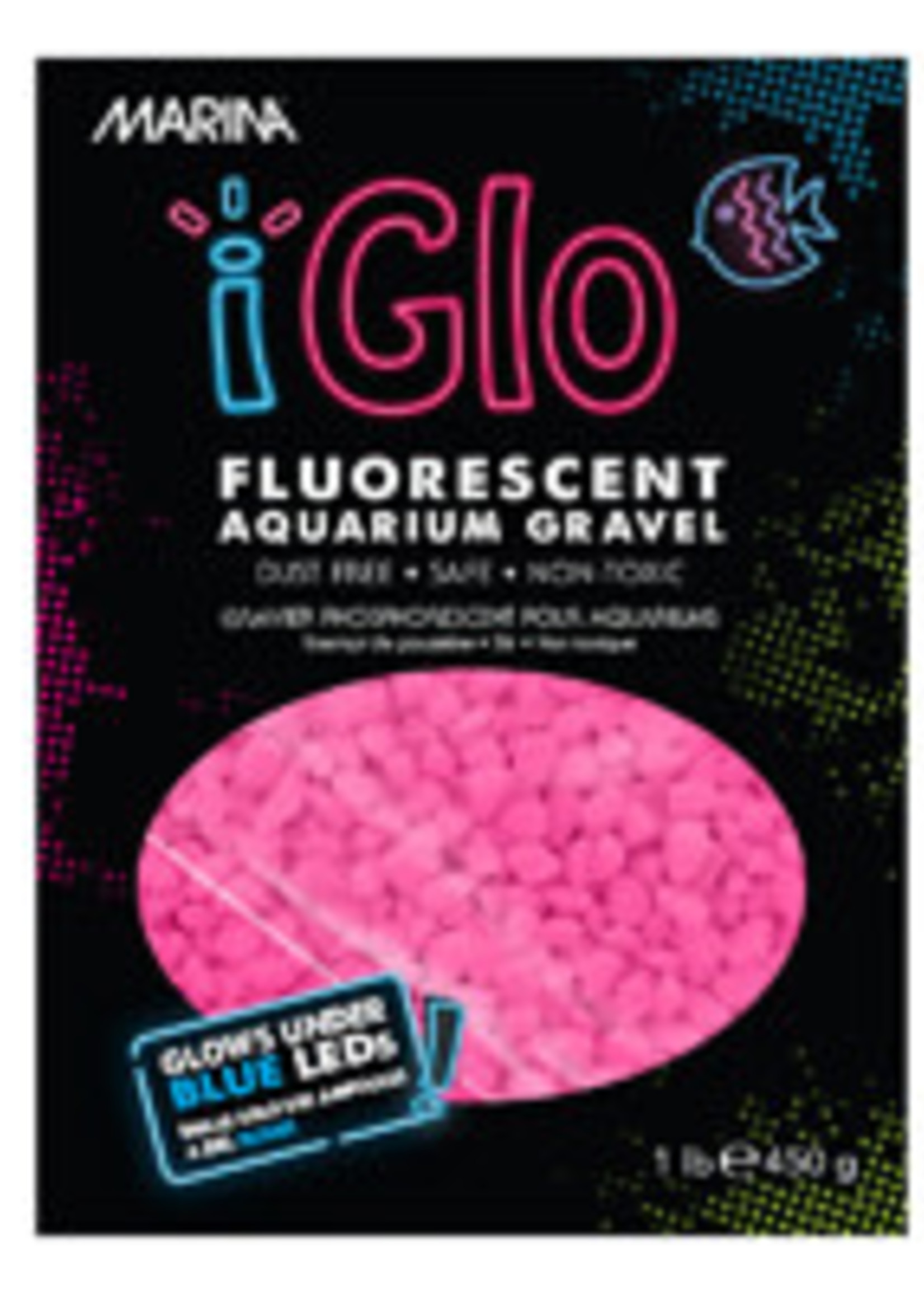 Marina® iGlo Fluorescent Gravel Pink 1lb