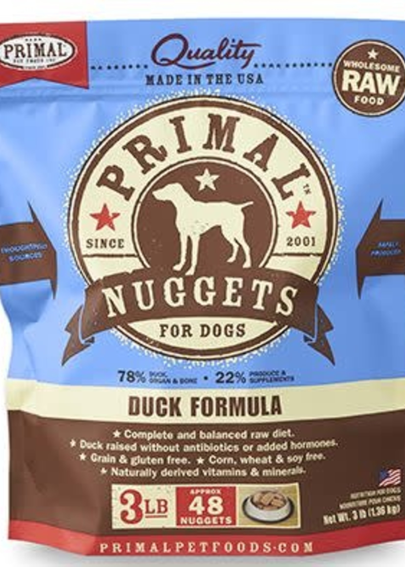 Primal Pet Foods Inc.™ Primal Raw Frozen Nuggets Duck Formula 3lbs