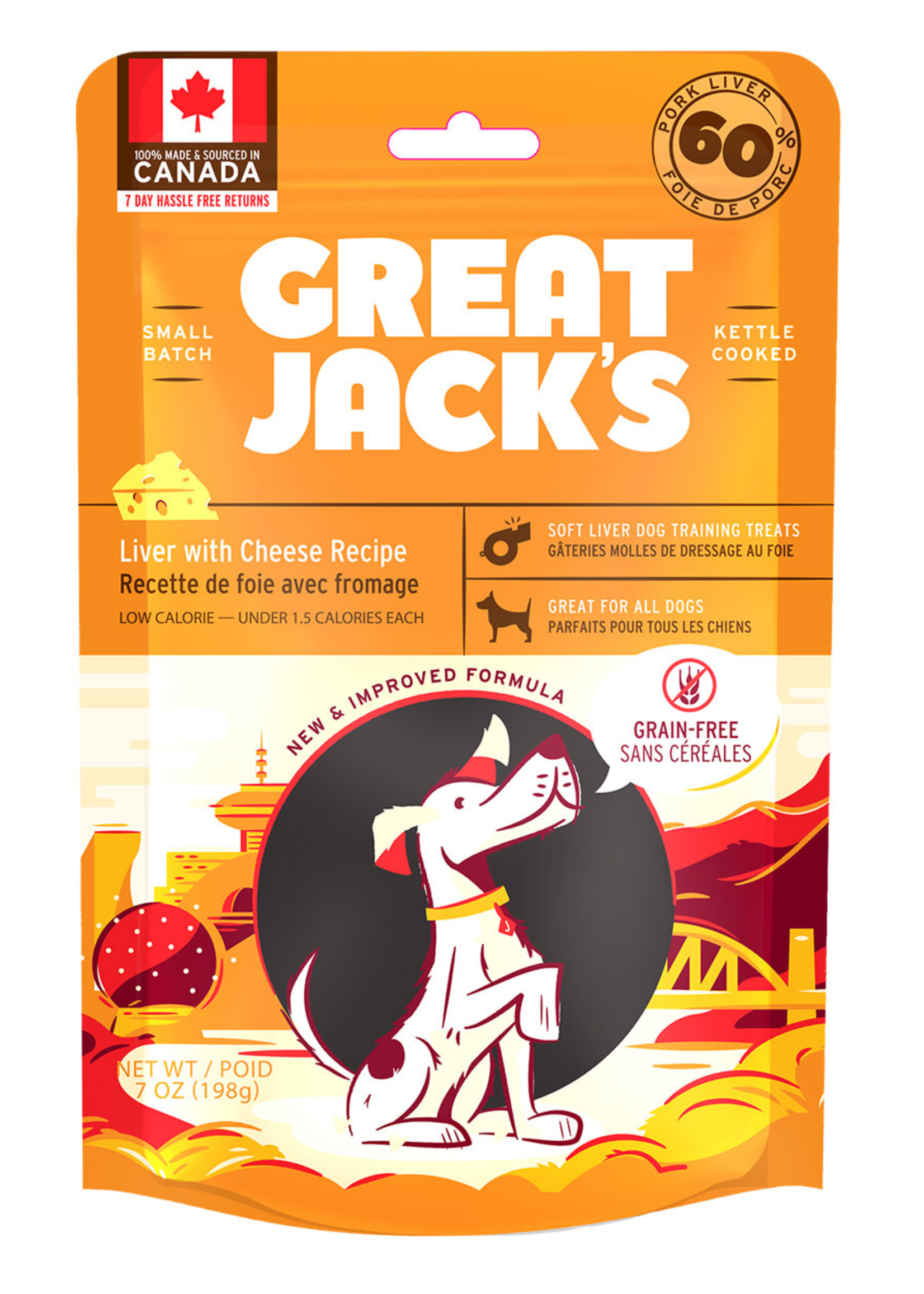 Canadian Jerky Co. Ltd Great Jack's™ Pork Liver & Cheese Recipe 198g