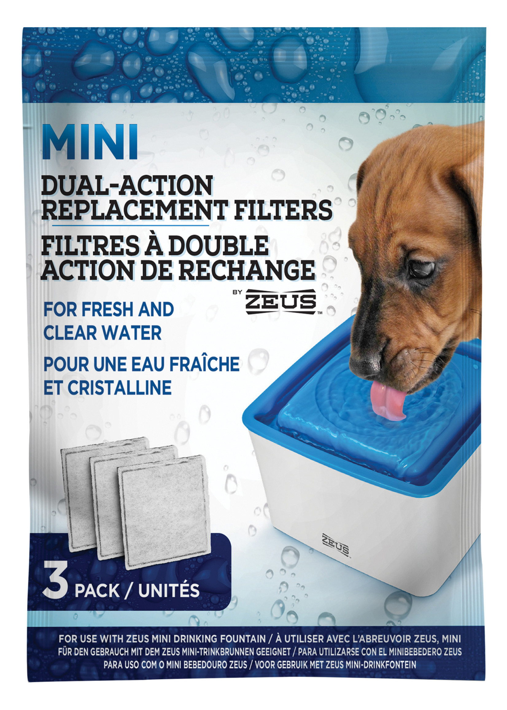 Zeus™ Zeus Mini Fountain Dual-Action Replacement Filter 3pk