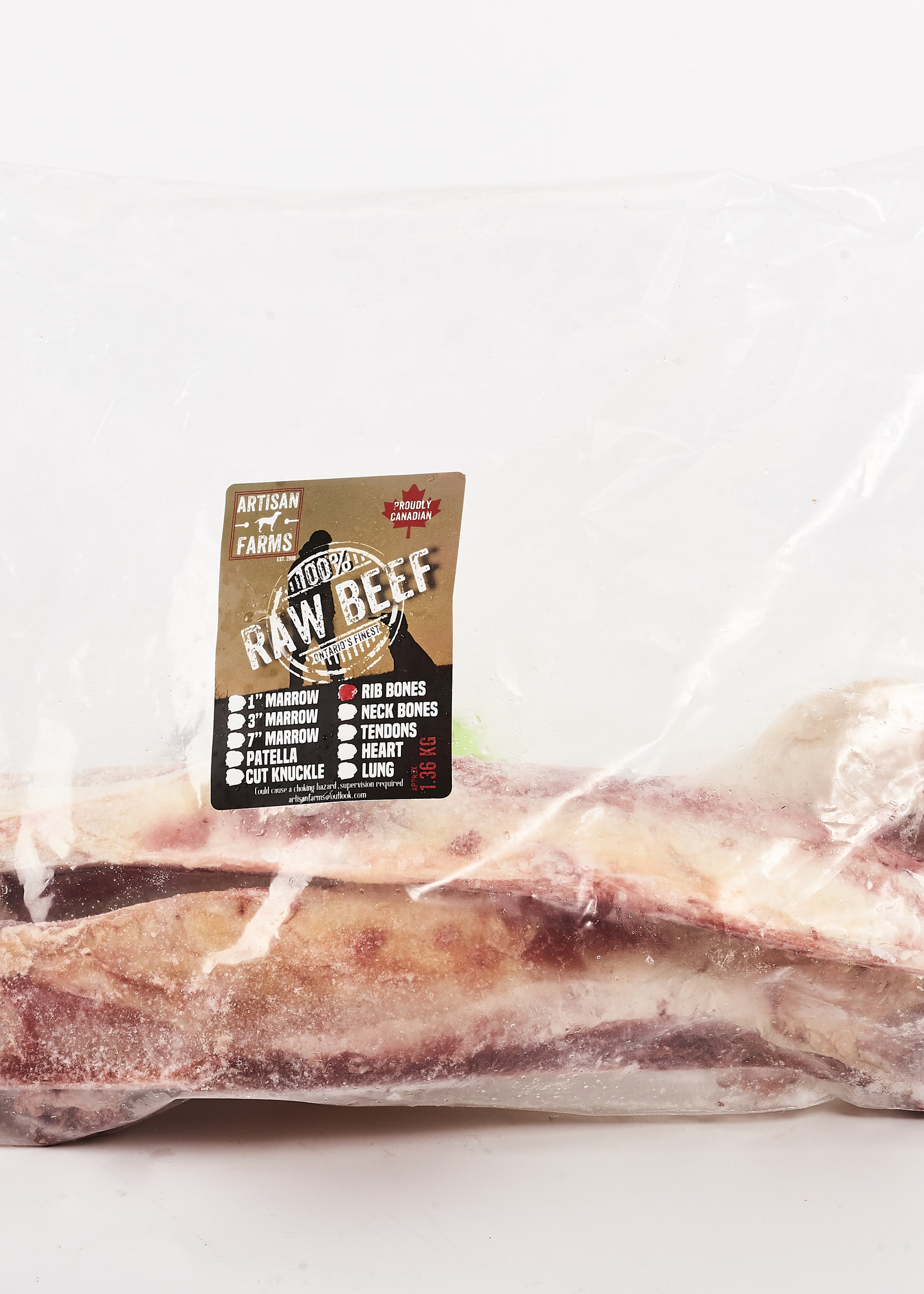 Artisan Farms® Artisan Farms Frozen Beef Rib Bones, Long 3lbs