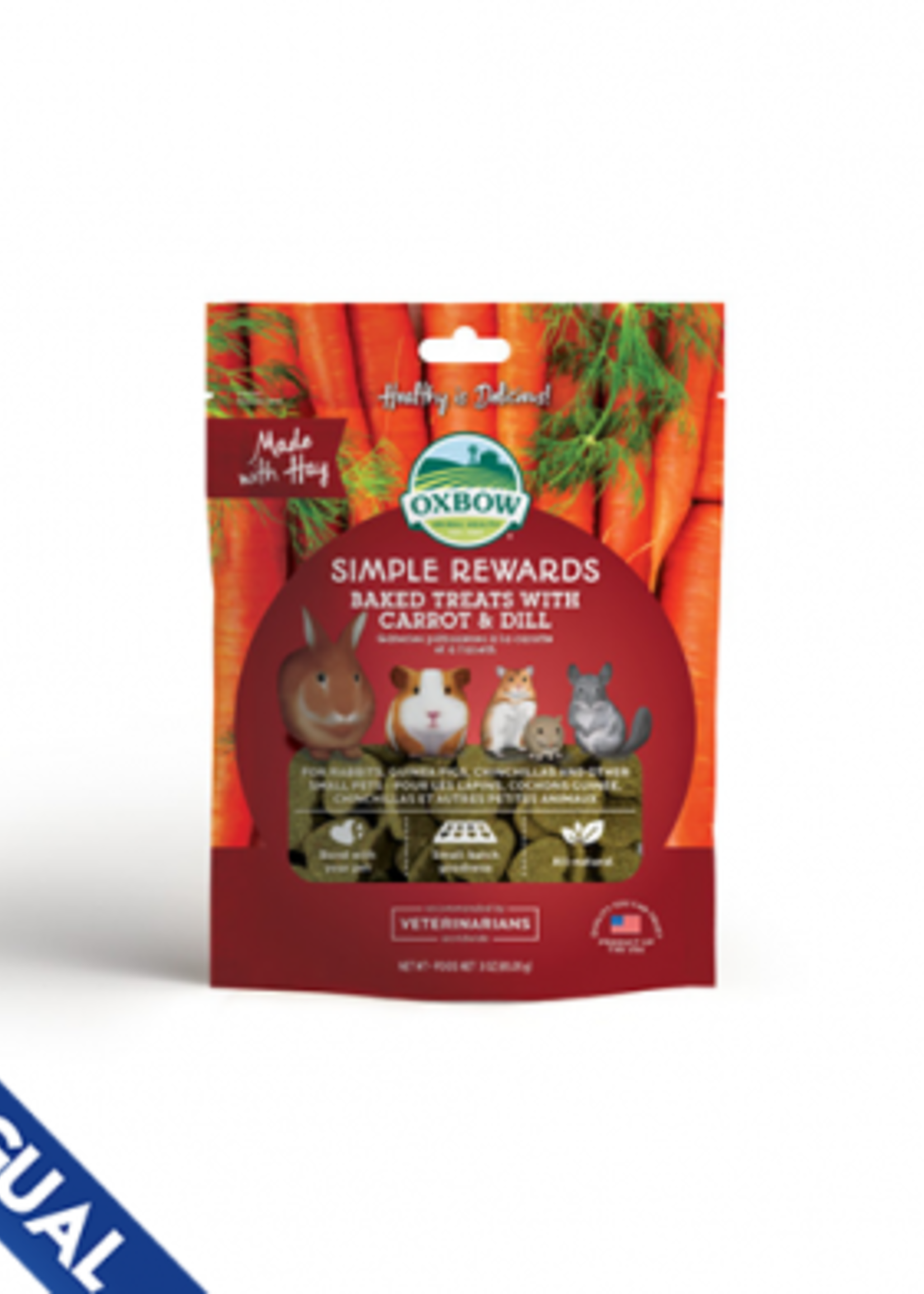 Oxbow Animal Health™ Simple Rewards Baked Treats w/Carrot & Dill 2oz
