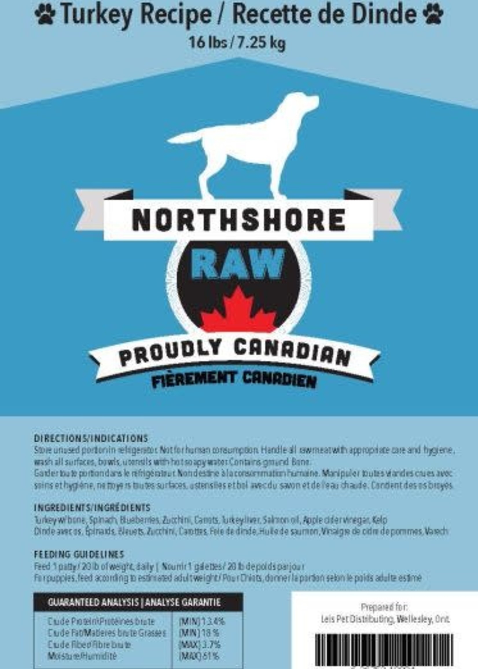 Northshore Raw Raw Turkey Recipe 16lbs