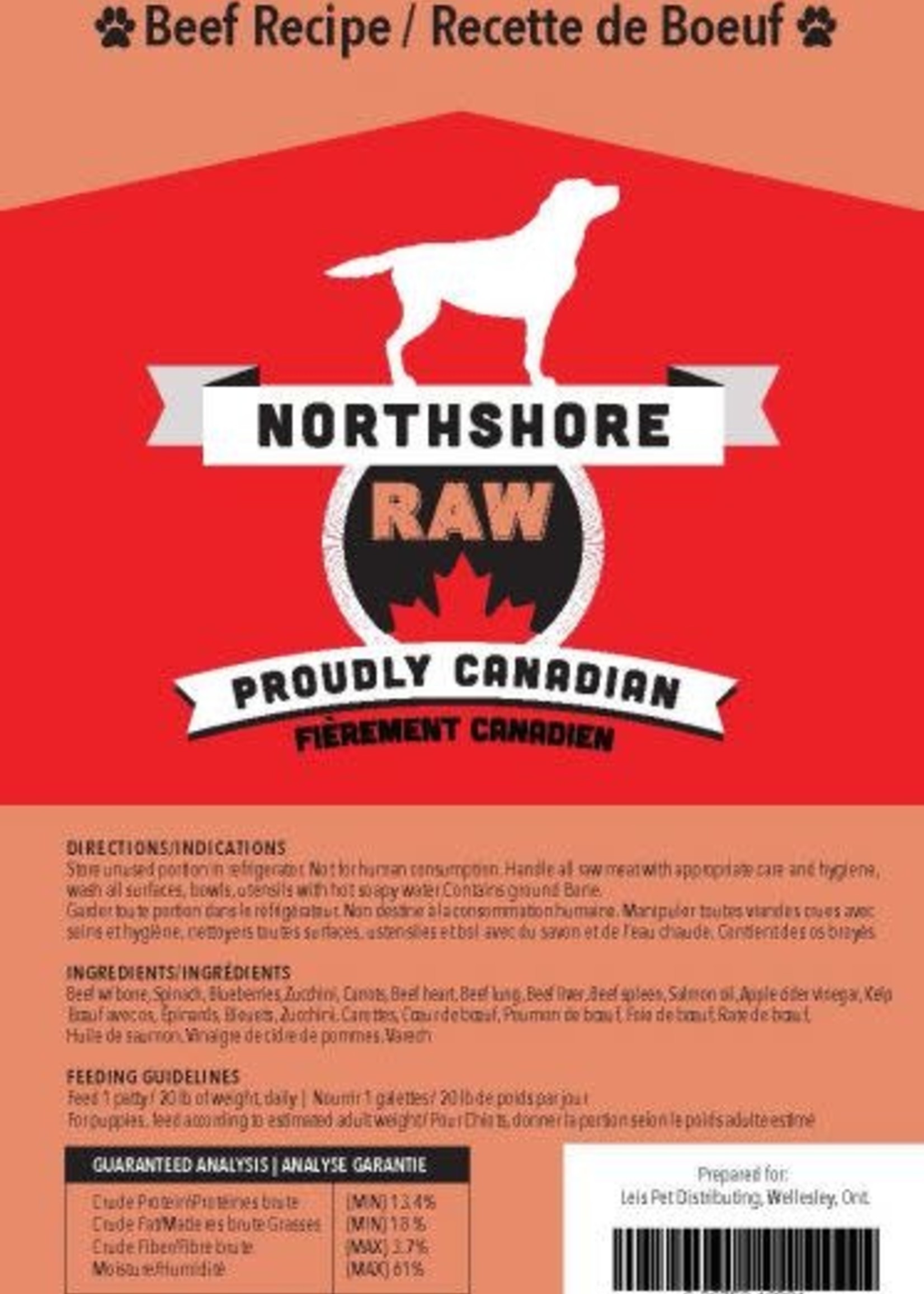 Northshore Raw Raw Beef Recipe 8lbs