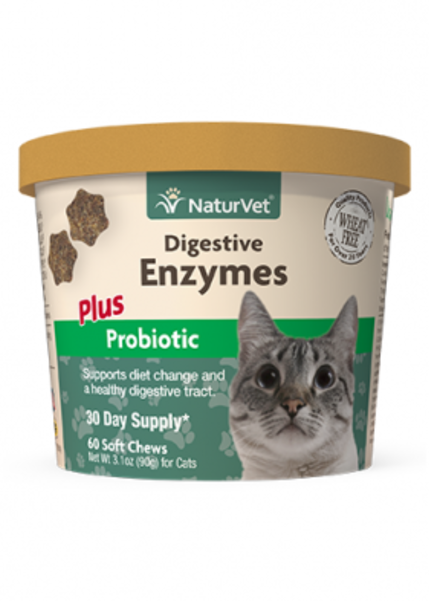 NaturVet® NaturVet® Digestive Enzymes with Prebiotics & Probiotics Soft Chews for Cats (60 ct)