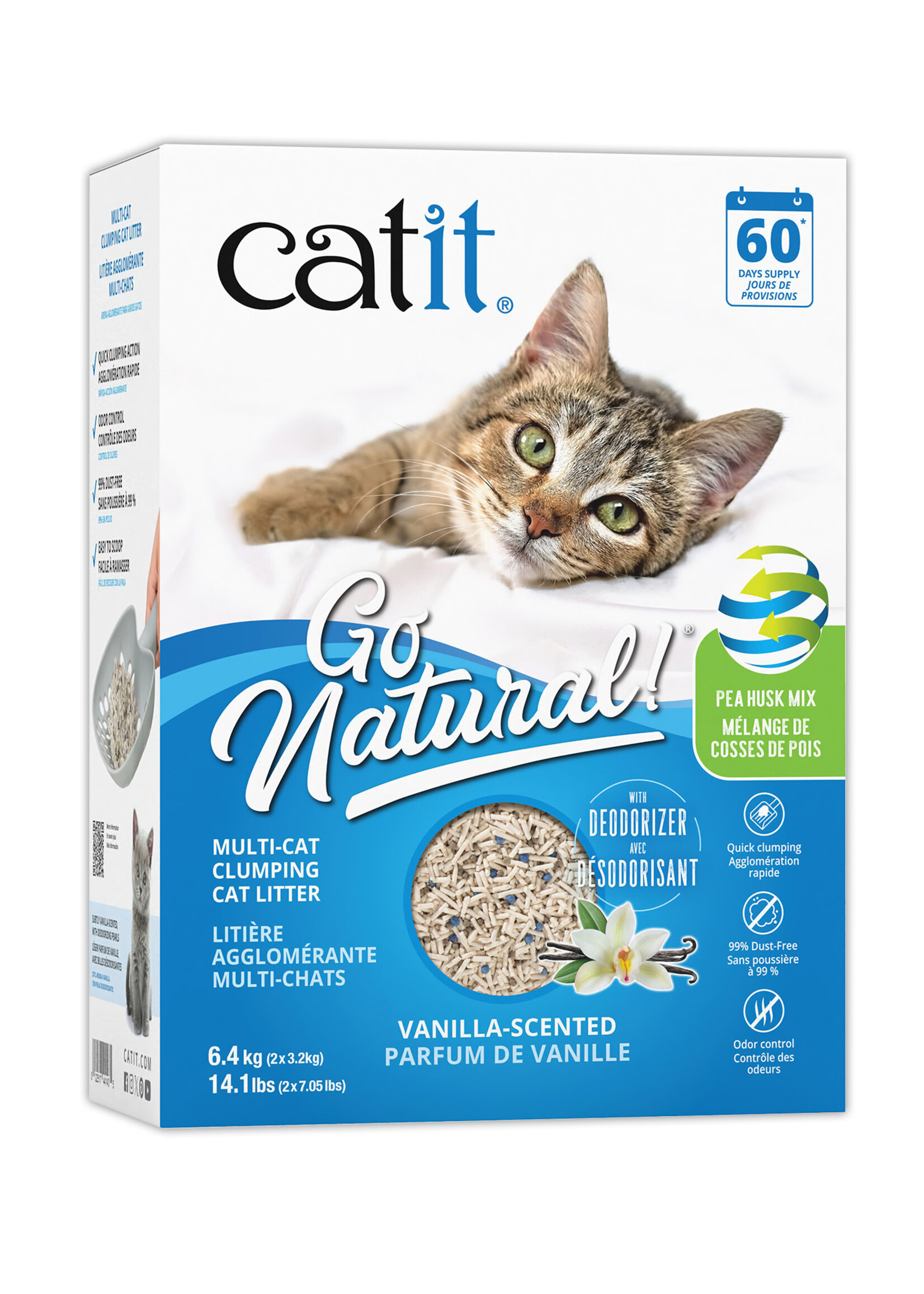 Catit® Catit® Go Natural!™ Pea Husk Multi-Cat Clumping Litter Vanilla 14.1lbs