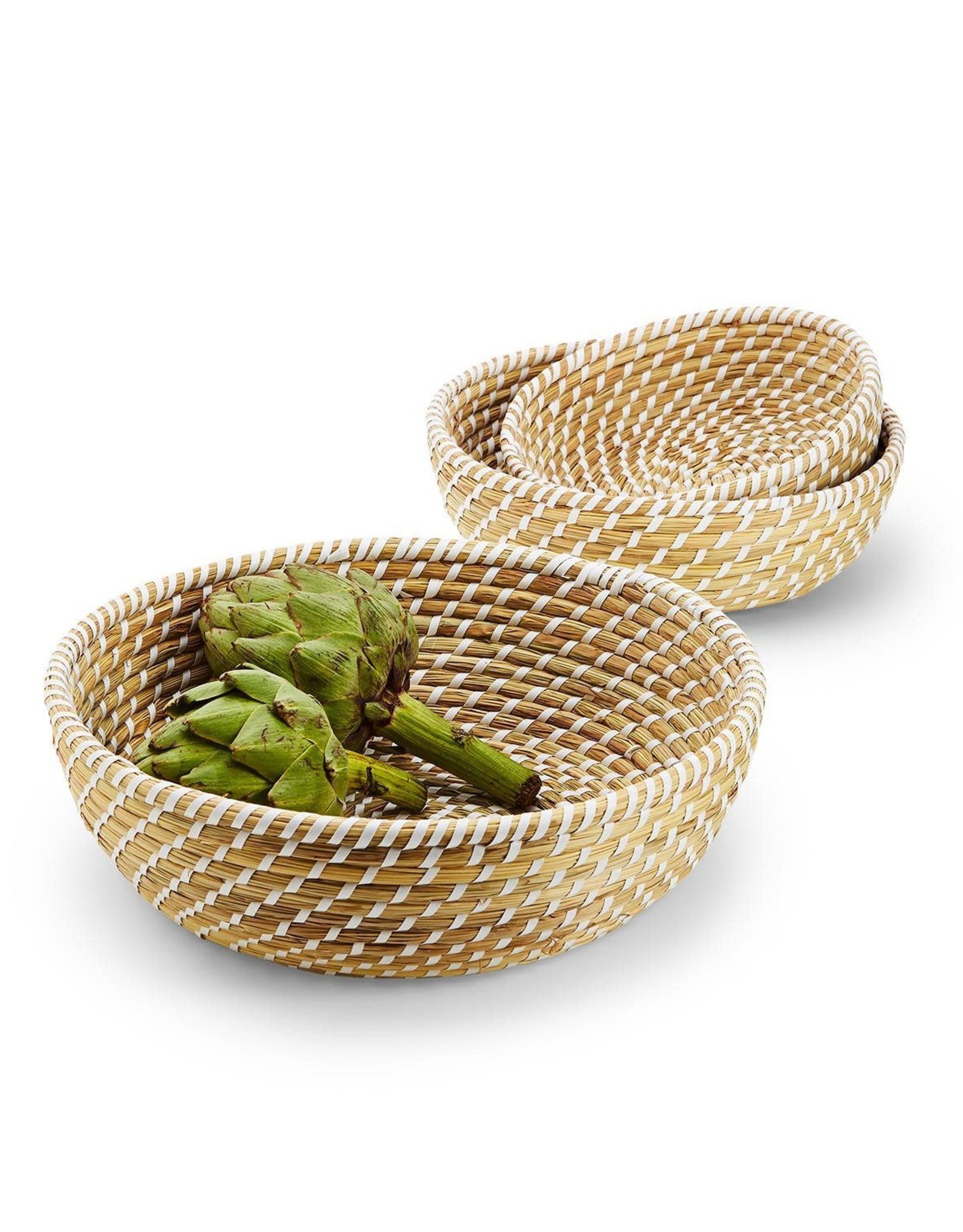 Basket Seagrass White Accent