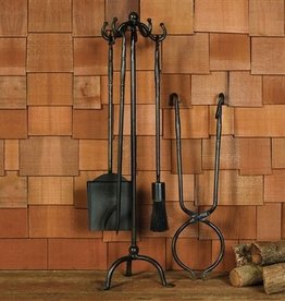 Fireplace Tools Set of 5 Black Waxed