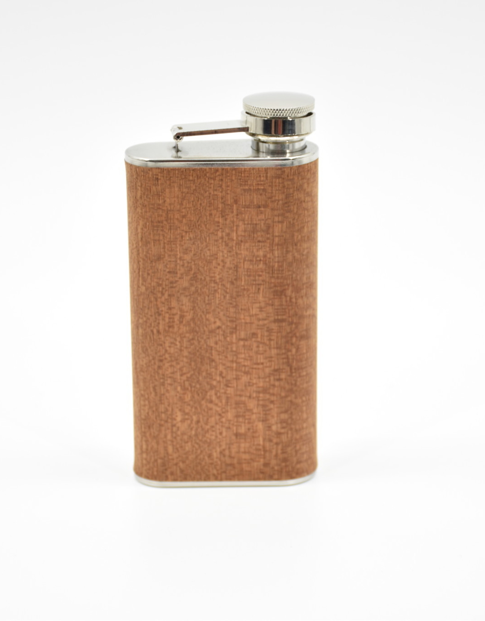 Stainless Steel and Wood Veneer Flask