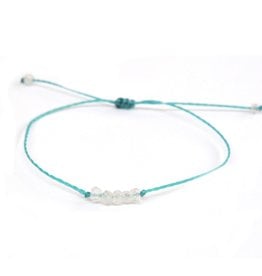 Bracelet Moonstone Beads With Waxed Thread