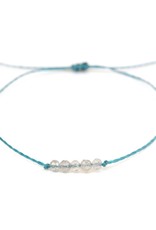 Bracelet Labradorite Beads With Waxed Thread