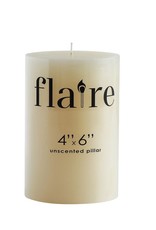 Pillar Candle Unscented Natural 4x6"