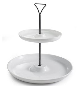 Tray Stand 2 Stacked Circle Dishes