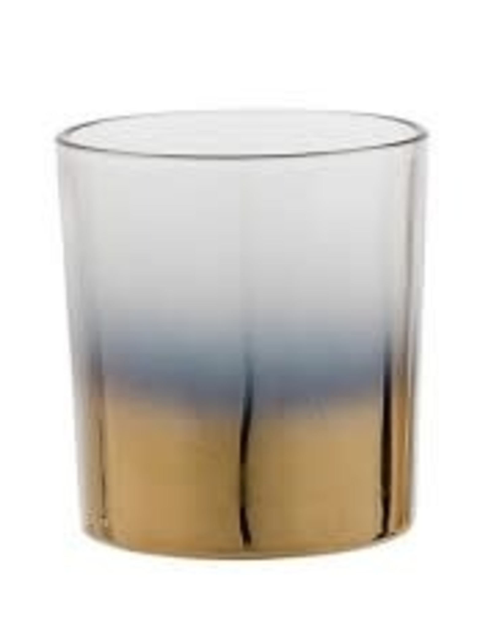 Candle Holder Glass Clear and Gold