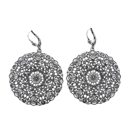 Earring Round Filigree Large Silver