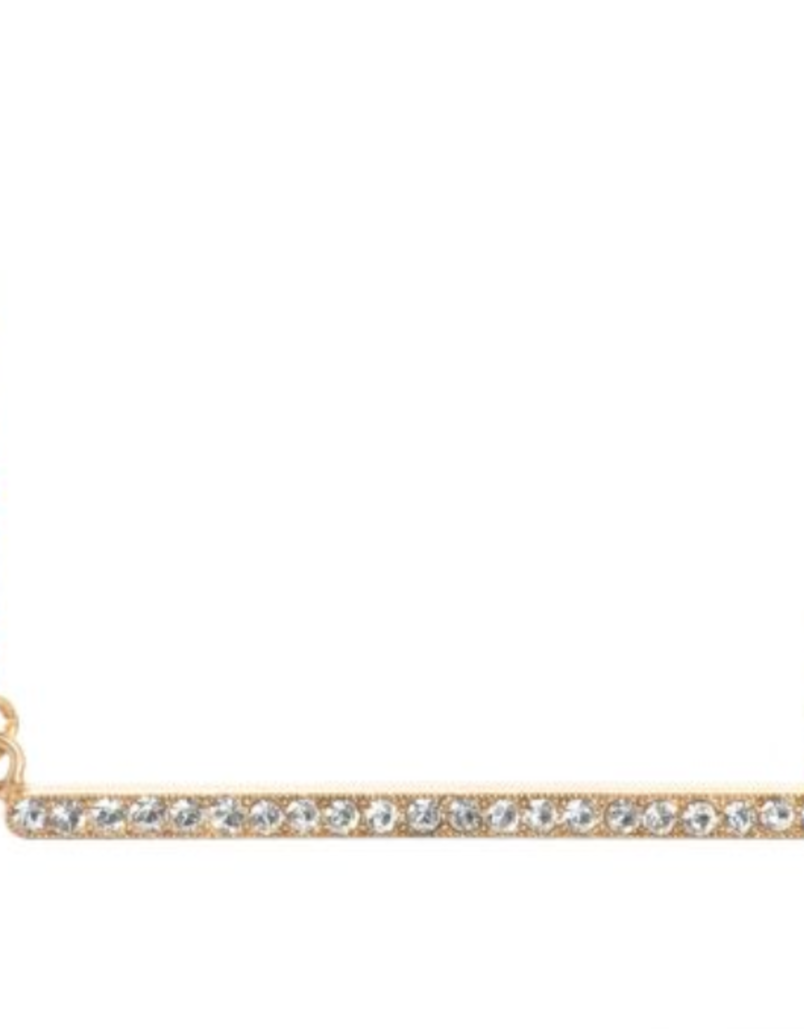 Necklace Bar Horizontal With Rhinestones on Chain Gold