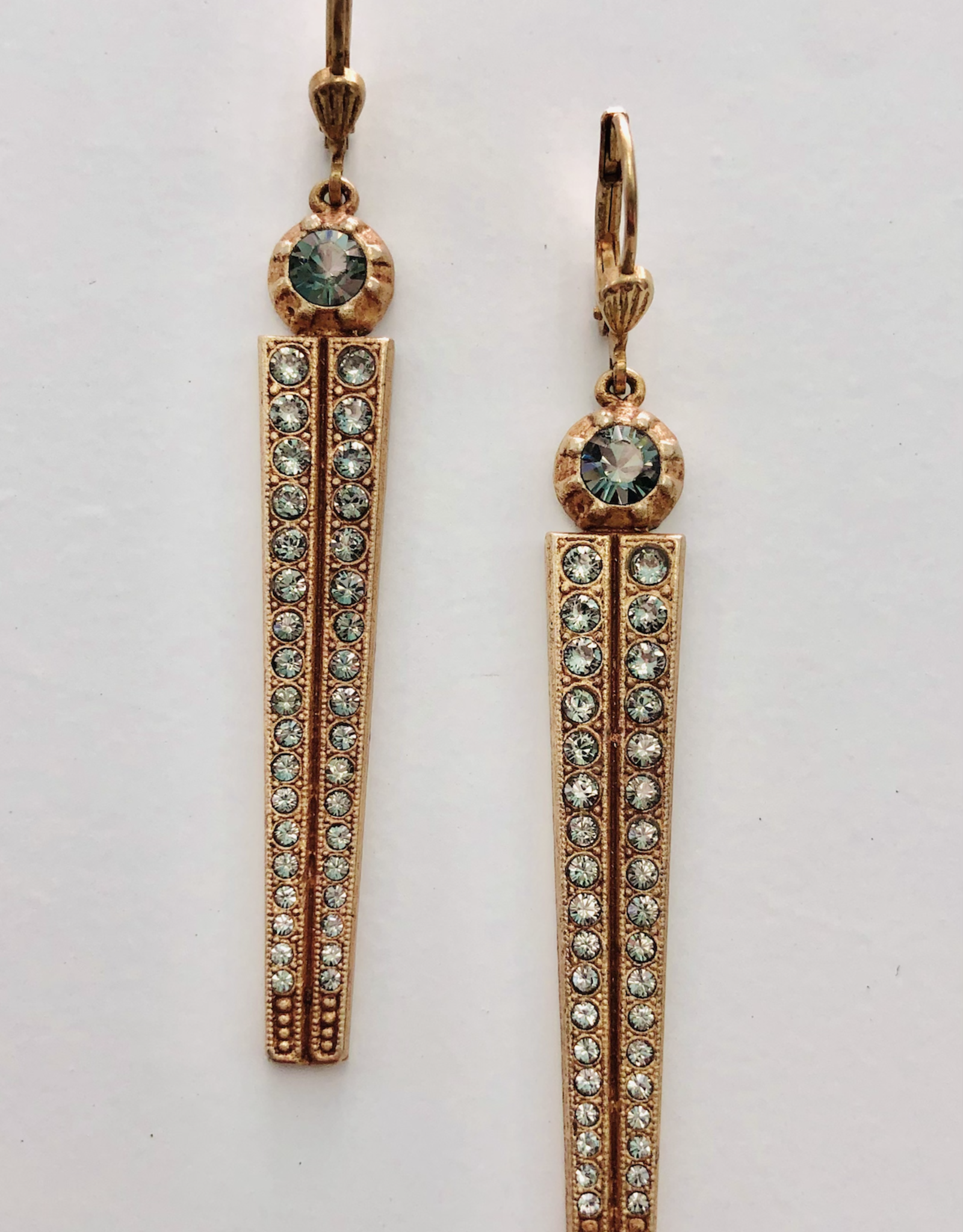 Earring Spear With Rhinestones Gold