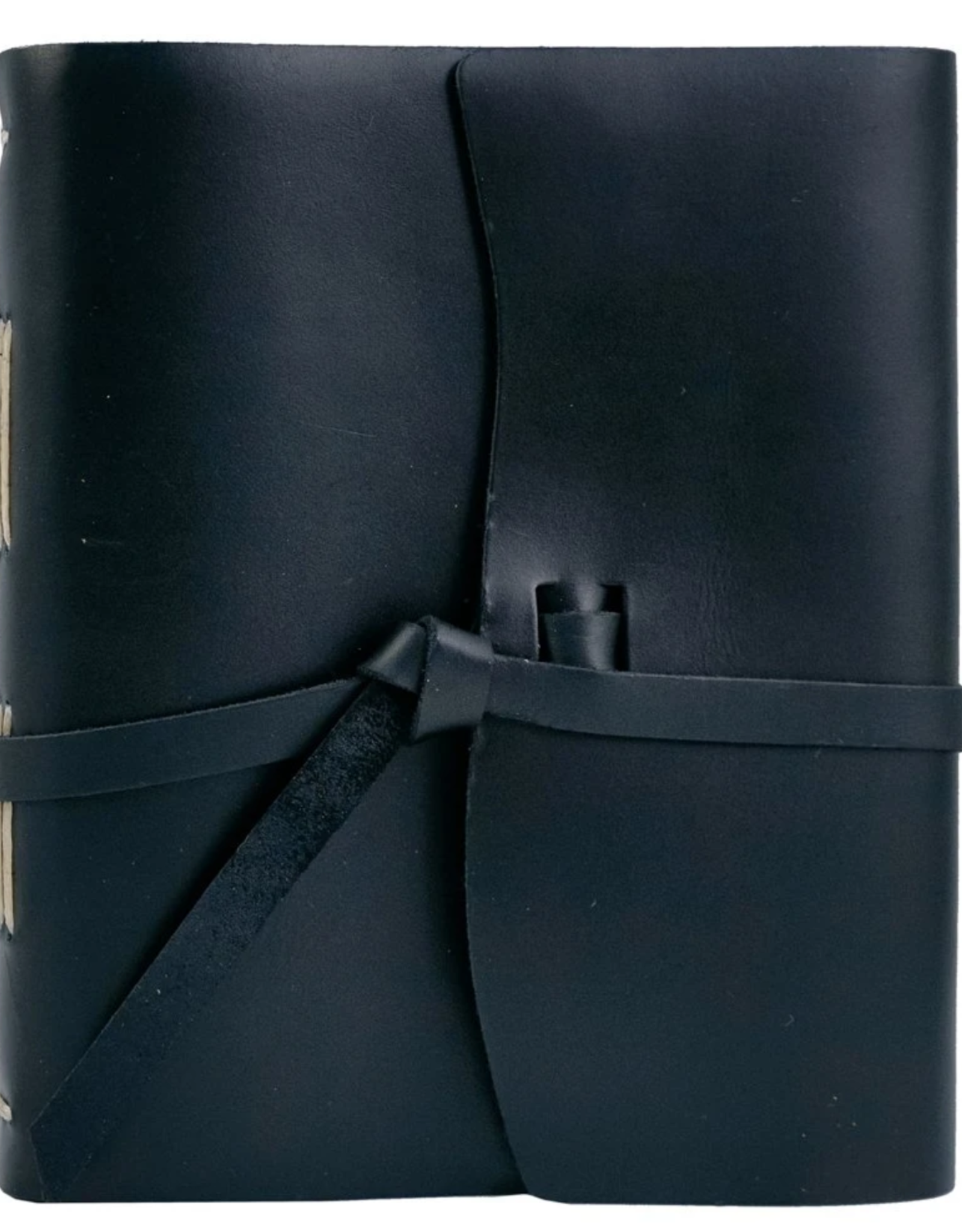 Notebook Leather Traveler Journal Flap Tie Black