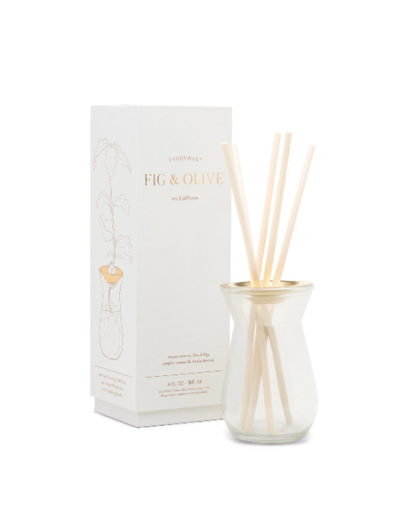 PADDYWAX Fragrance Diffuser Flora Fig and Olive White 4oz