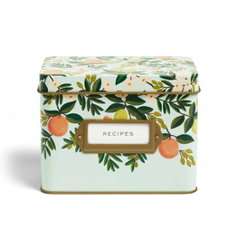 RIFLE PAPER COMPANY Recipe Box Citrus Floral Tin