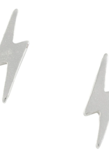 Earring Post Lightning Bolt Silver