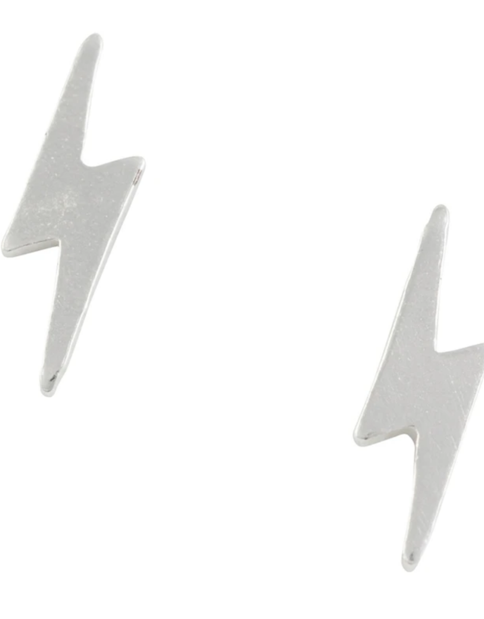 Earring Post Lightning Bolt Silver