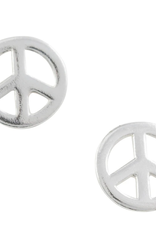 Earring Post Peace Silver