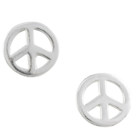 Earring Post Peace Silver