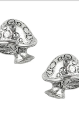 Earring Post Large Spotted Mushroom Sterling Silver