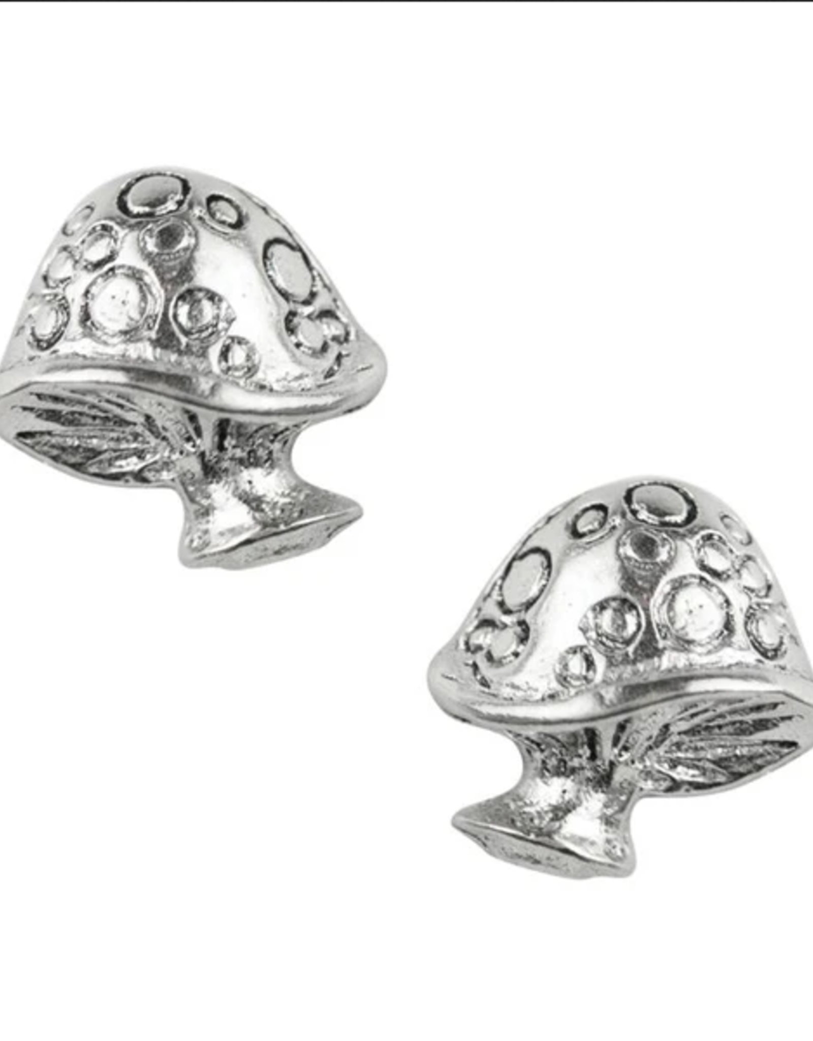 Earring Post Large Spotted Mushroom Sterling Silver