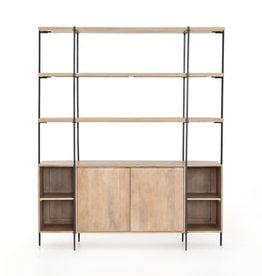 BOOKSHELF 5-TIER OAK WITH REVERSIBLE SHELVES WHITE AND WOOD - PLAZA