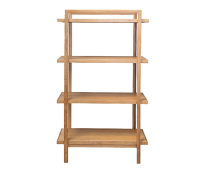 BOOKSHELF 5-TIER OAK WITH REVERSIBLE SHELVES WHITE AND WOOD - PLAZA