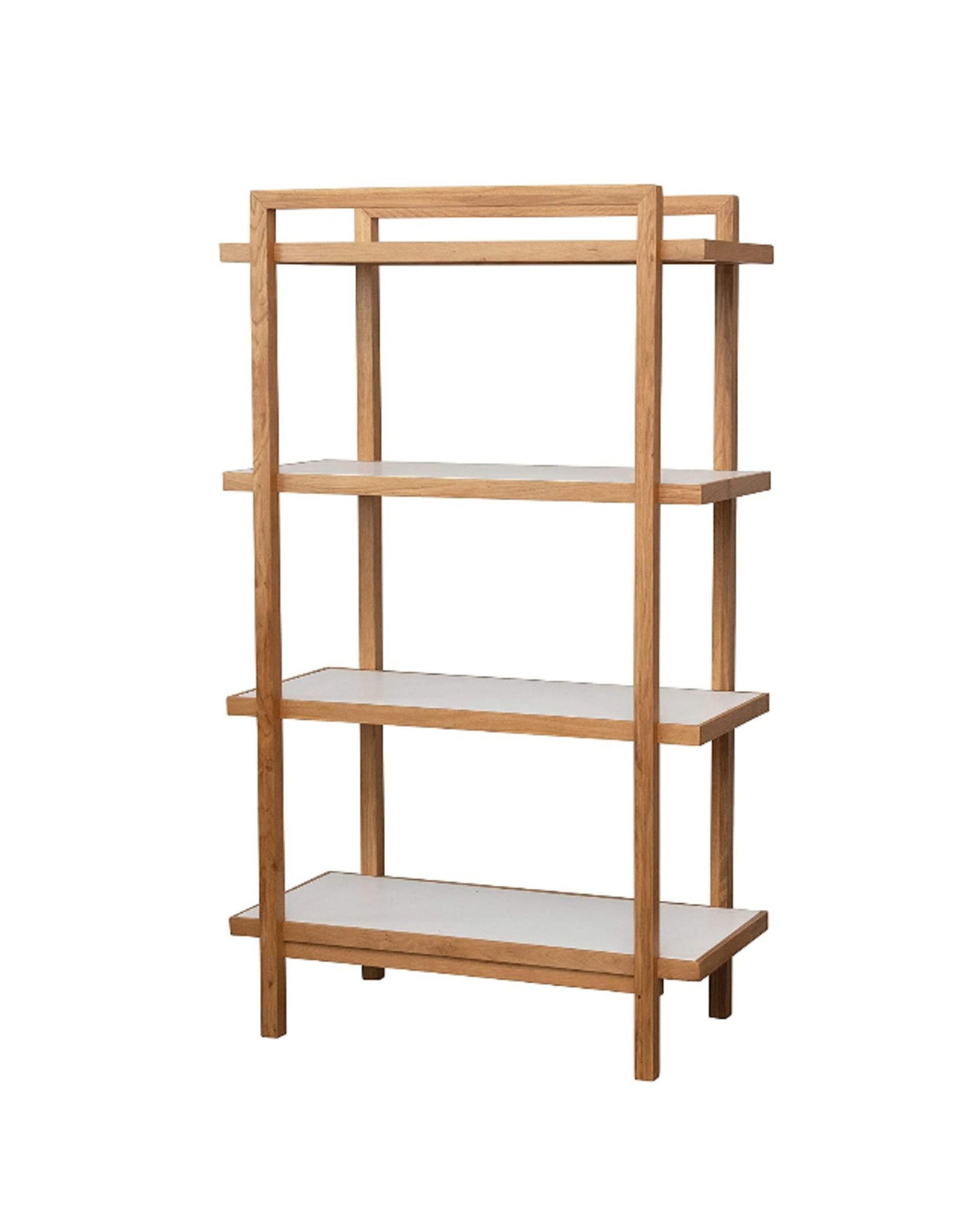 Bookshelf 5-tier Oak With Reversible Shelves White and Wood