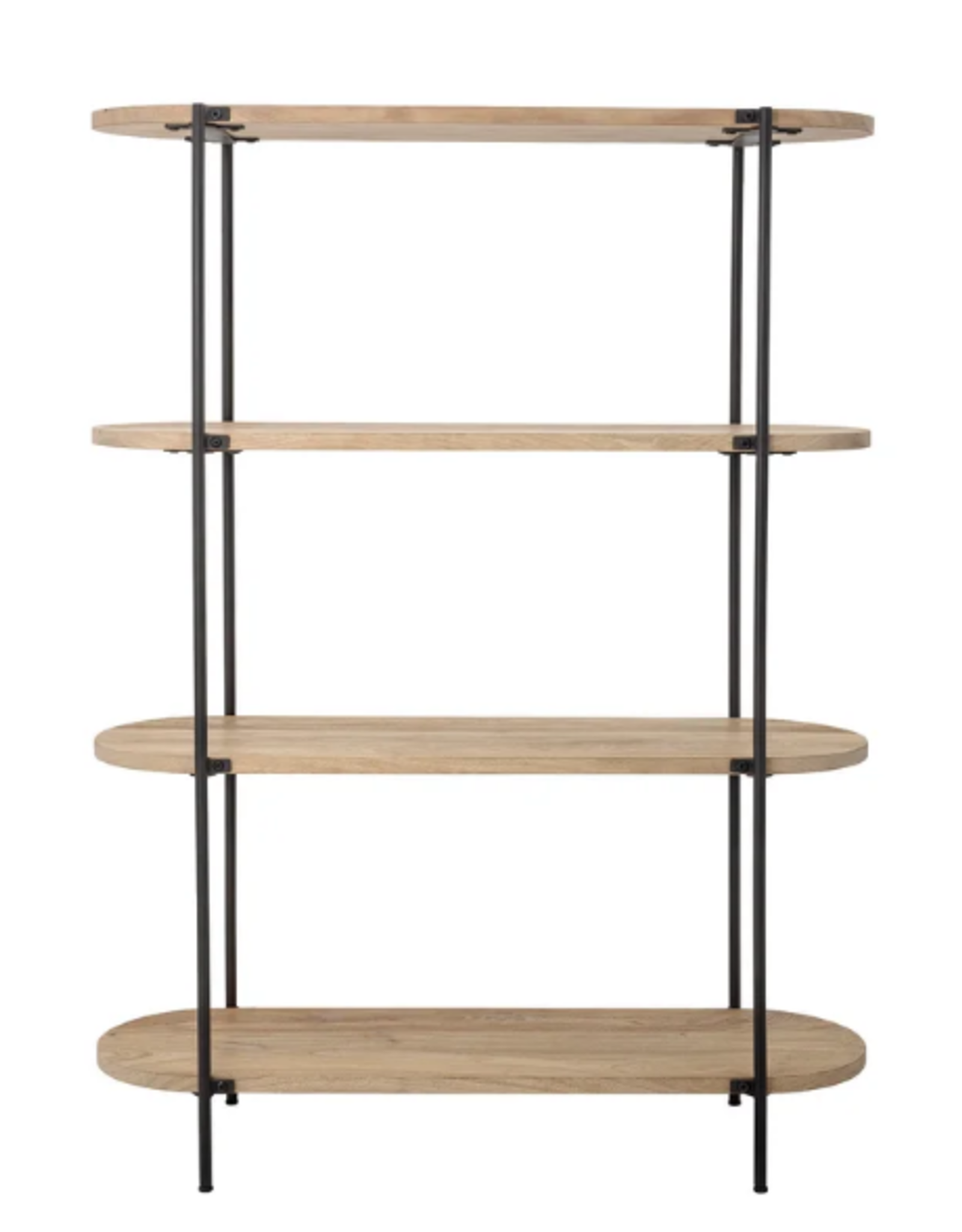 Shelf 4-tiered Metal and Mango Wood Round Shelves