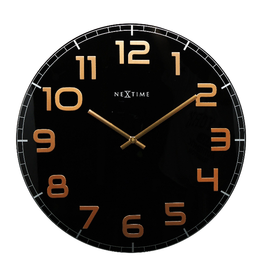 Wall Clock Classy Black and Copper Large