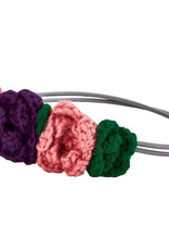 Headband Pink and Purple Knit Acrylic Polyester Blend Florals (suitable for Infants 0-12 Months)